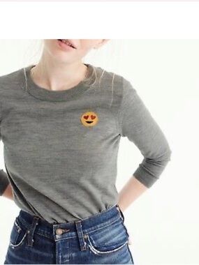 J. Crew Merino Wool Tippi Emoji
Sweater Gray Small EUC